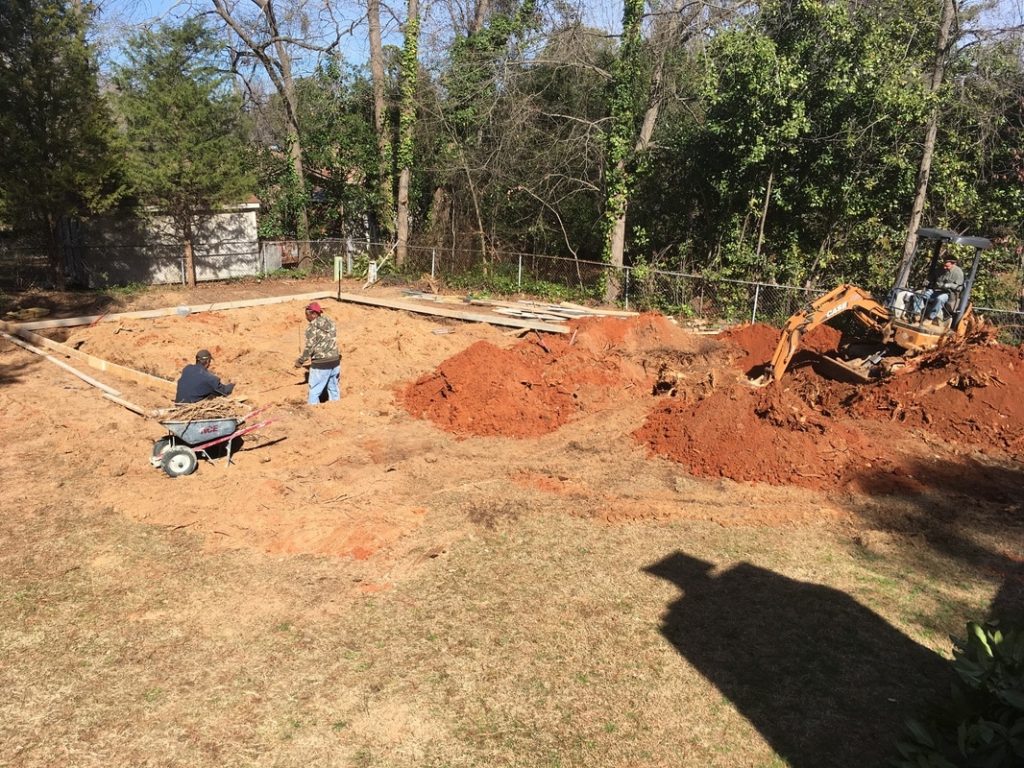 foundation forming metal garage